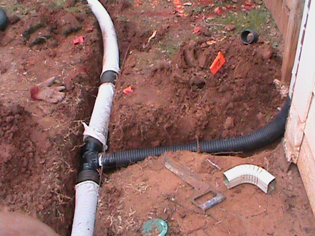 French Drain Pipe Installation