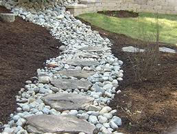 French Drain with stepping stones