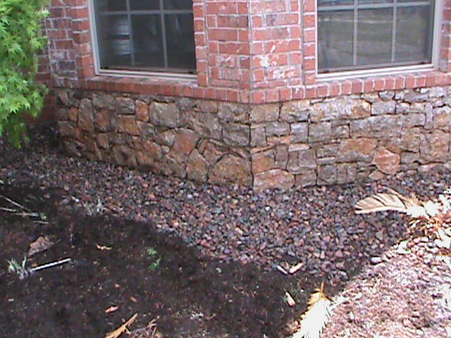 French Drain With Colored Gravel