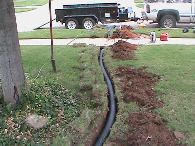 Installation of a French Drain in Edmond Oklahoma