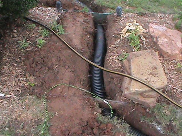 Drain Pipe running from French Drain to the street in Oklahoma City